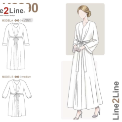 Line2Line | Kimono kjole med bindebånd K2290
