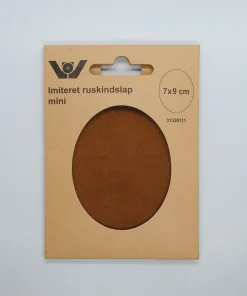Lapper imiteret ruskind mini oval lysebrun