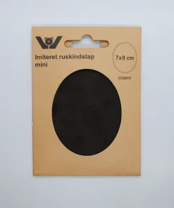 Lapper imiteret ruskind mini oval mørkebrun