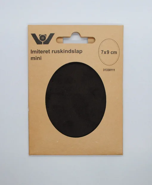Lapper imiteret ruskind mini oval mørkebrun