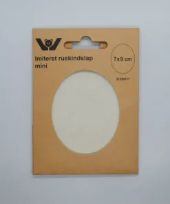 Lapper imiteret ruskind mini oval hvid