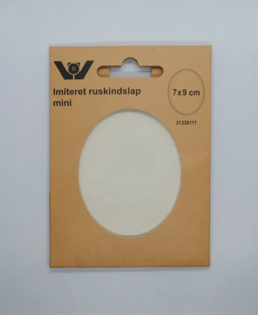 Lapper imiteret ruskind mini oval hvid