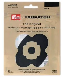 Fabpatch merino sort (2) selvklæb