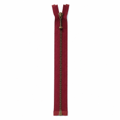 YKK 4mm antik mes. delbar 45 cm bordeaux