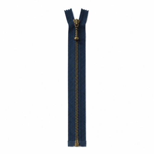 YKK 4mm antik mes. delbar 45 cm marine