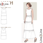 Line2Line | Løs kjole med flæser K2291