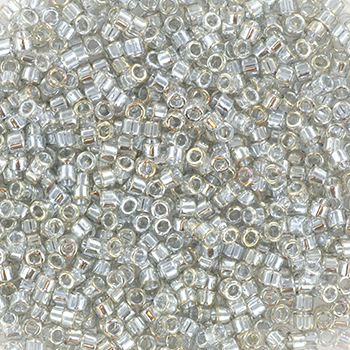 Miyuki delica's 11/0 - transparant luster silver gray gold 114