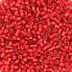 Miyuki delica's 11/0 - silverlined dyed red 602