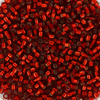 Miyuki delica's 11/0 - silverlined dyed brick red 603
