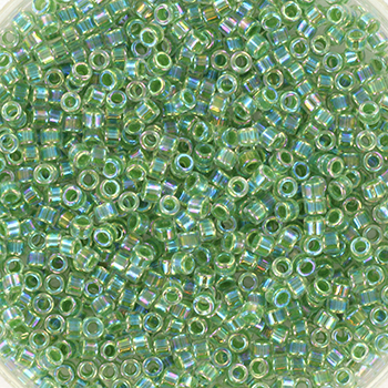Miyuki delica's 11/0 - lime lined crystal ab 60