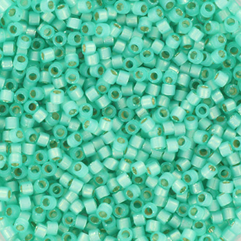 Miyuki delica's 11/0 - silverlined dyed alabaster aqua green 627