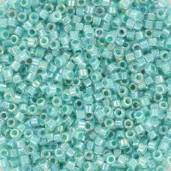 Miyuki delica's 11/0 - green lined turquoise crystal ab 79