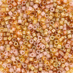 Miyuki delica's 11/0 - sparkling lined golden peach mix 987